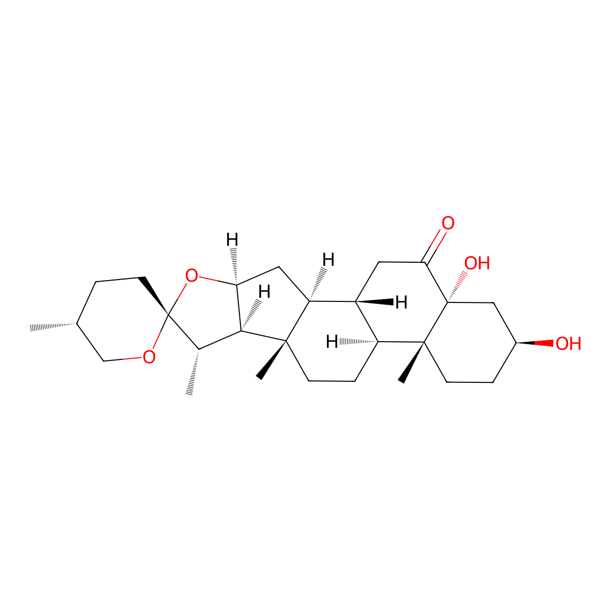 25R,5alpha-Spirostan-3beta,5-diol-6-one molecular structure, CAS 56786-63-1