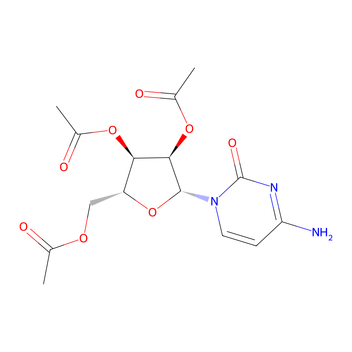 2',3',5'-Tri-O-acetylcytidine molecular structure, CAS 56787-28-1
