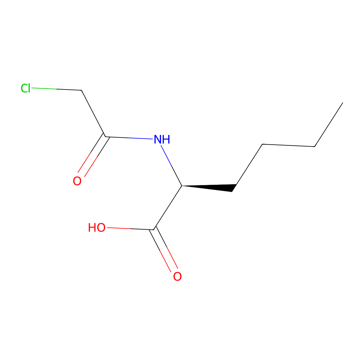 Chloroac-nle-OH molecular structure, CAS 56787-36-1