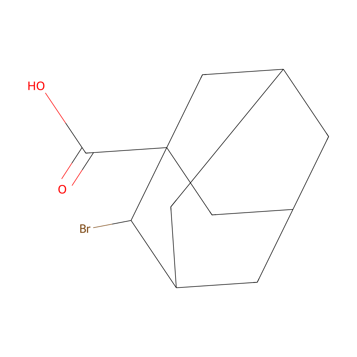 2-Bromo-1-adamantanecarboxylic acid molecular structure, CAS 56787-67-8