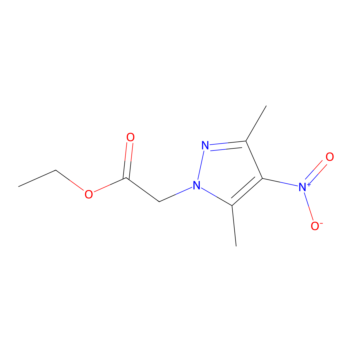 Ethyl (3,5-dimethyl-4-nitro-1H-pyrazol-1-yl)acetate molecular structure, CAS 5679-18-5