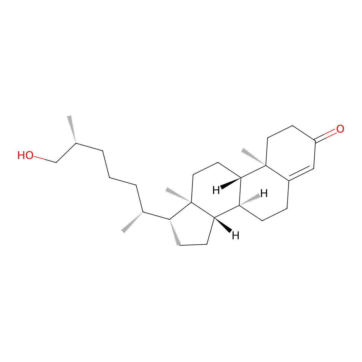 (25R)-26-Hydroxycholest-4-en-3-one molecular structure, CAS 56792-59-7