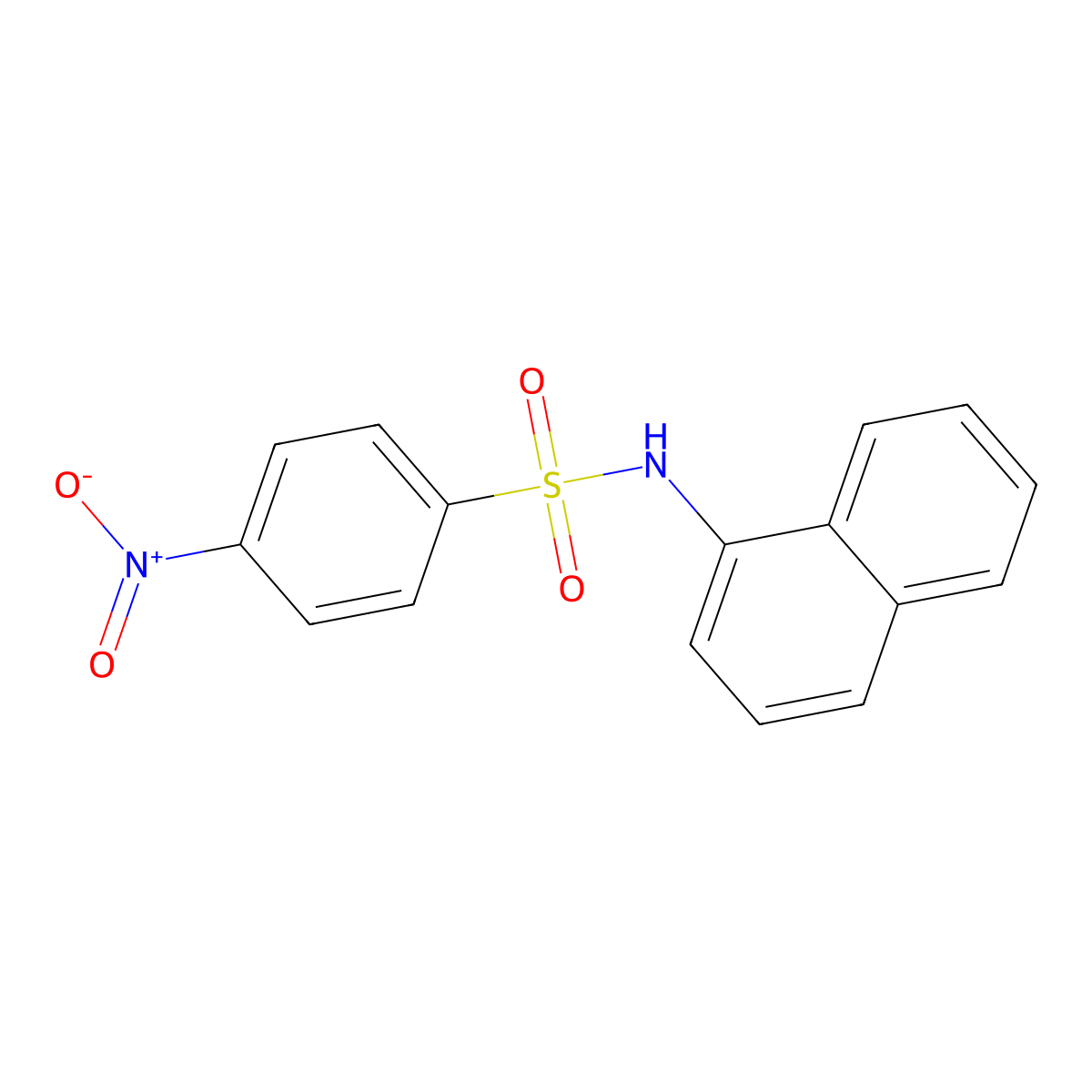 N-(1-Naphthyl)-4-nitrobenzenesulfonamide molecular structure, CAS 56799-93-0