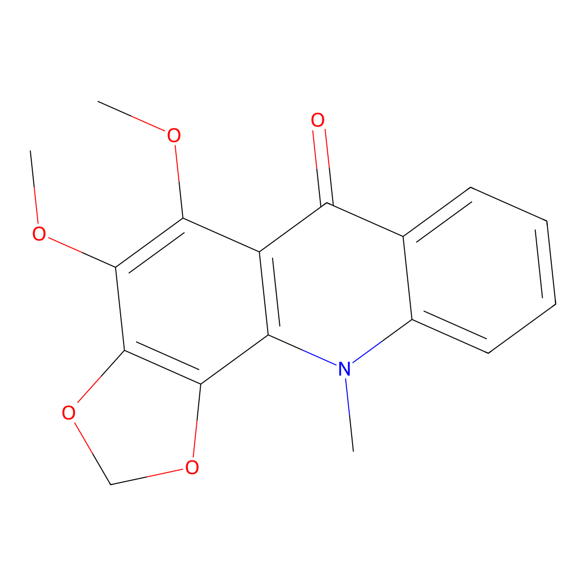 Melicopine molecular structure, CAS 568-01-4