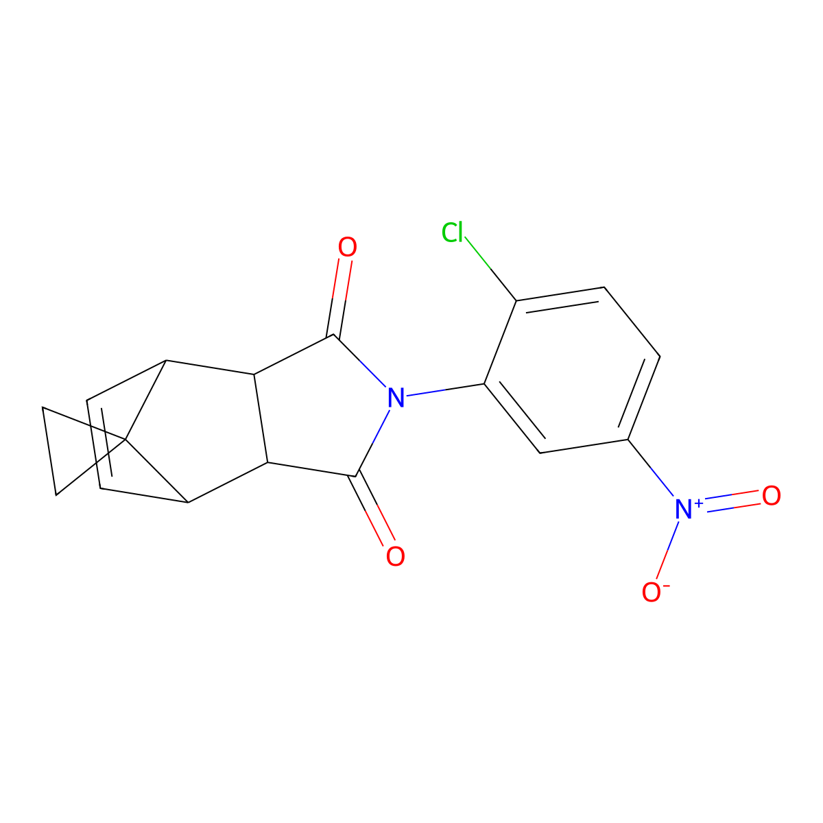 2-(2-chloro-5-nitrophenyl)-3a,4,7,7a-tetrahydro-1H-spiro[2-aza-4,7-methanoisoindole-8,1'-cyclopropane]-1,3(2H)-dione molecular structure, CAS 5680-02-4