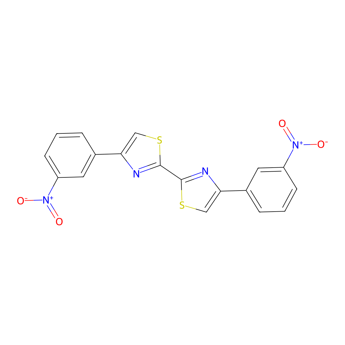 4-(3-Nitrophenyl)-2-[4-(3-nitrophenyl)-1,3-thiazol-2-yl]-1,3-thiazole molecular structure, CAS 5680-19-3