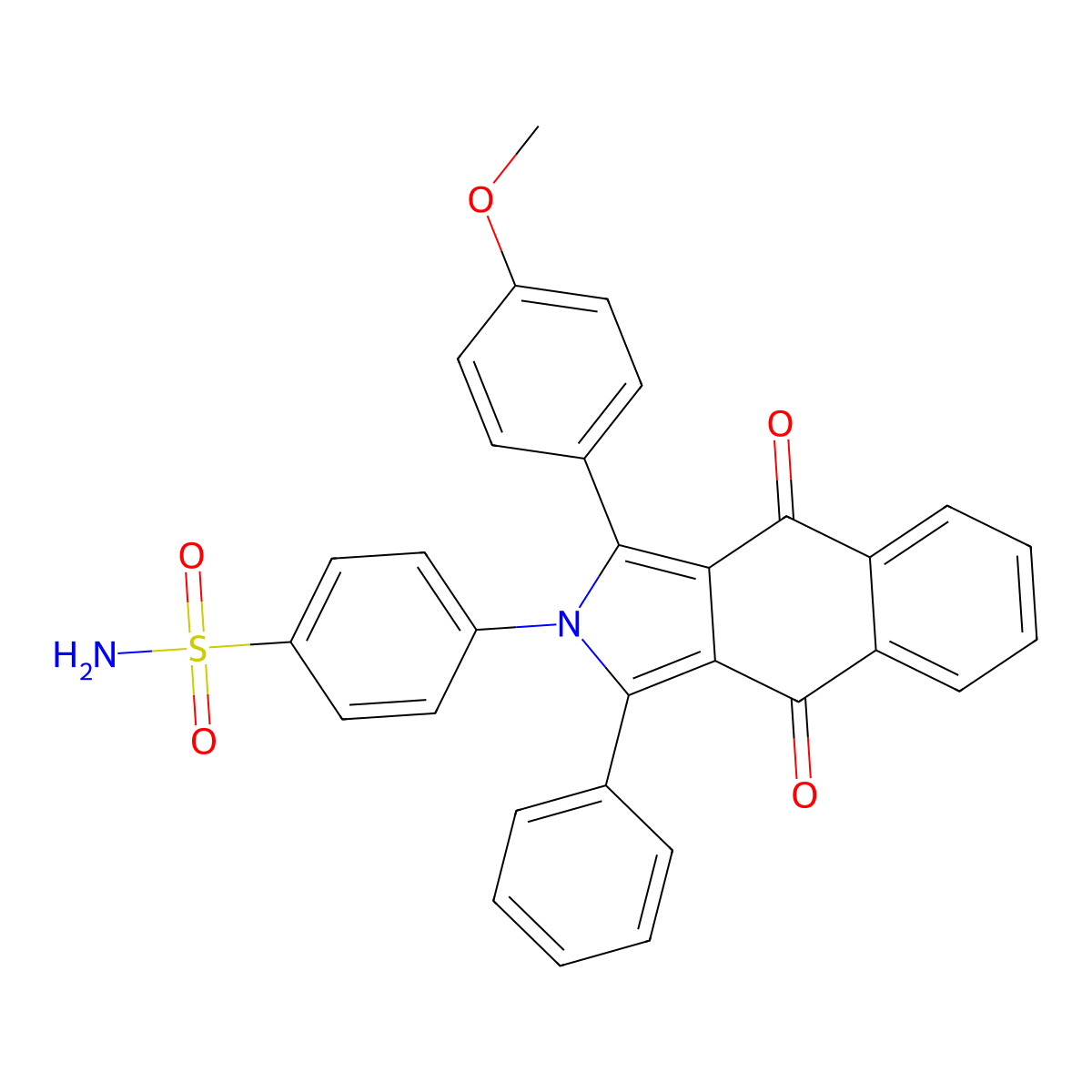 4-[3-(4-Methoxyphenyl)-4,9-dioxo-1-phenylbenzo[f]isoindol-2-yl]benzenesulfonamide molecular structure, CAS 5680-35-3