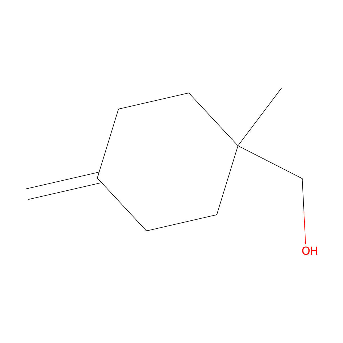 (1-Methyl-4-methylidenecyclohexyl)methanol molecular structure, CAS 5680-39-7