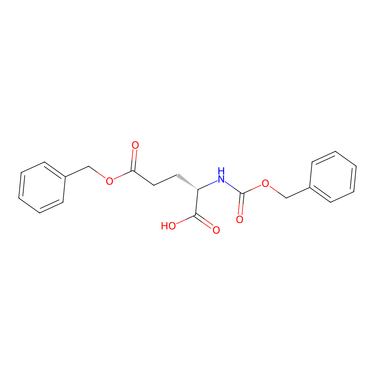 5-(Phenylmethyl) hydrogen N-((phenylmethoxy)carbonyl)-L-glutamate molecular structure, CAS 5680-86-4