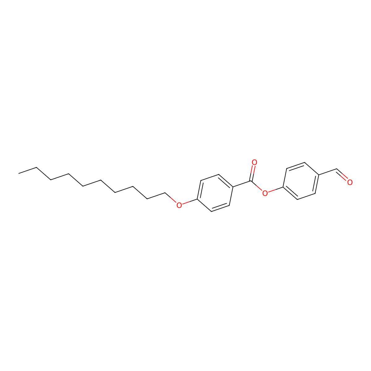 4-Formylphenyl 4-(decyloxy)benzoate molecular structure, CAS 56800-35-2