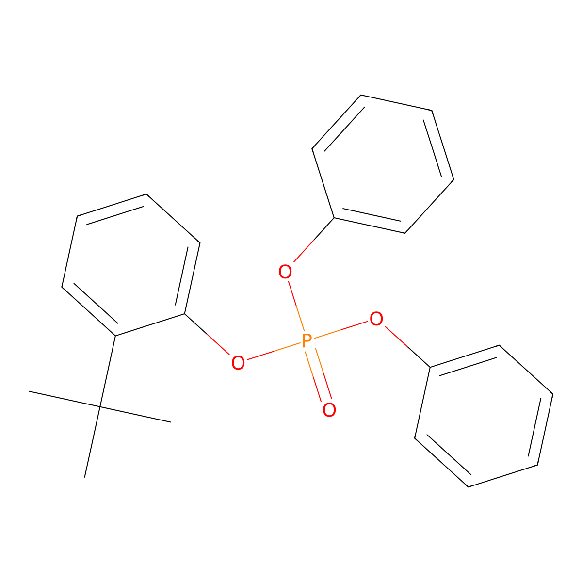 Phosphoric acid, (1,1-dimethylethyl)phenyl diphenyl ester molecular structure, CAS 56803-37-3