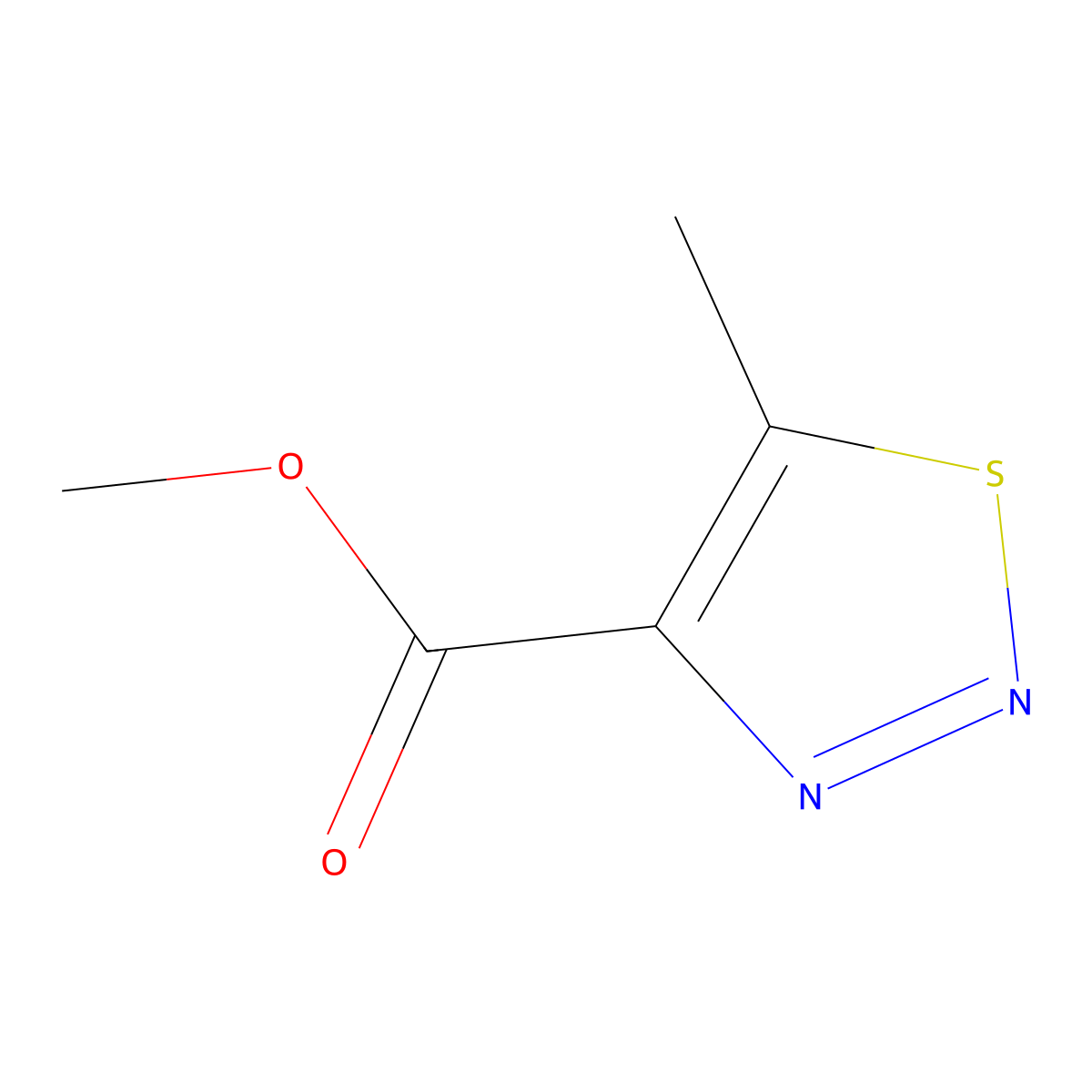 Methyl 5-methyl-1,2,3-thiadiazole-4-carboxylate molecular structure, CAS 56805-16-4