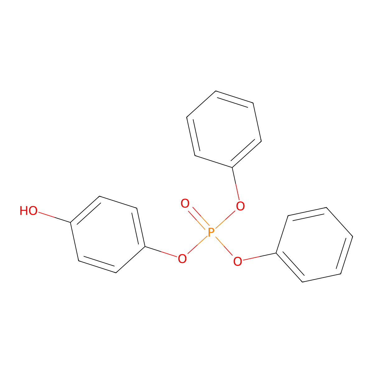 4-Hydroxyphenyl diphenyl phosphate molecular structure, CAS 56806-74-7