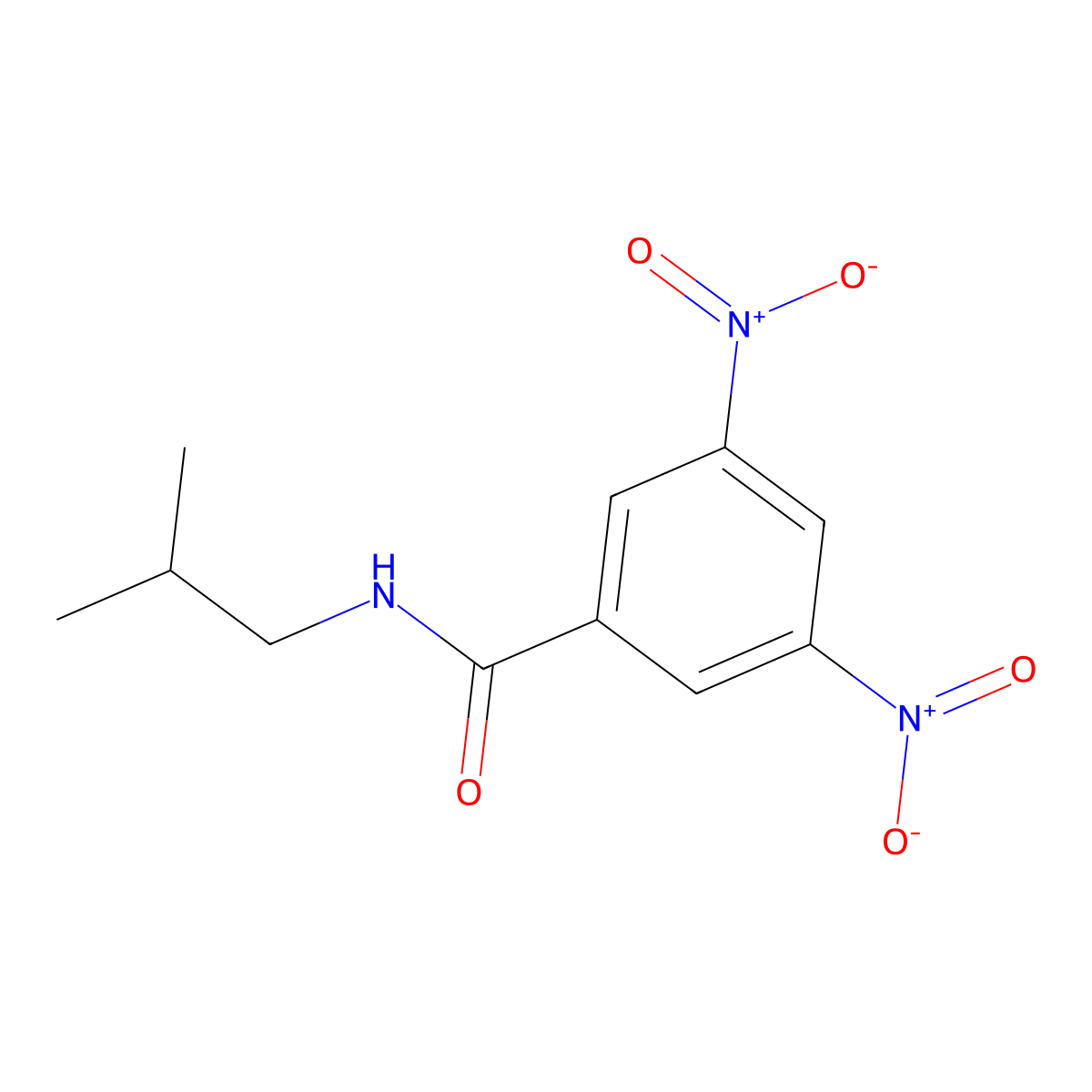 N-(2-methylpropyl)-3,5-dinitrobenzamide molecular structure, CAS 56808-99-2