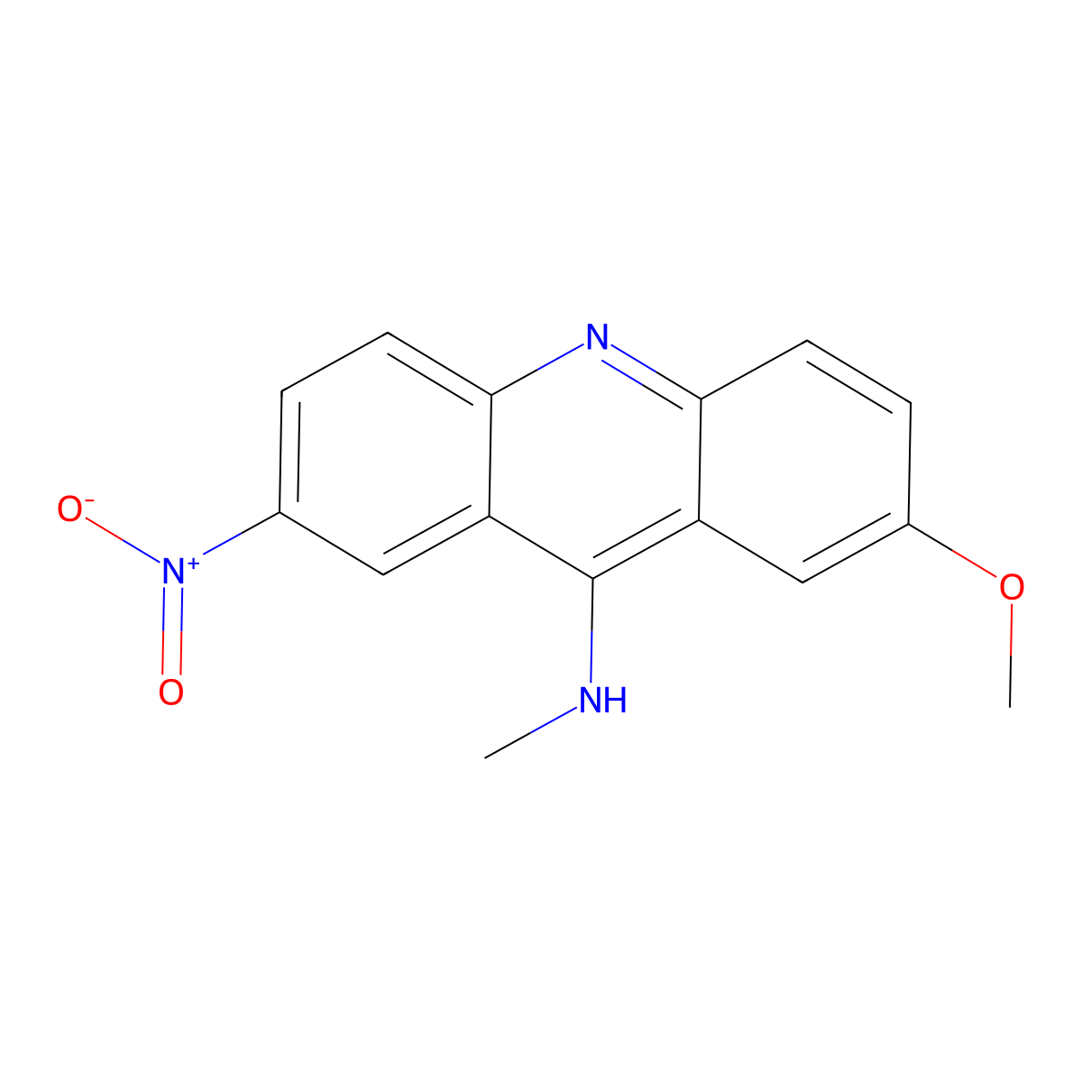 9-Acridinamine, 2-methoxy-N-methyl-7-nitro- molecular structure, CAS 56809-14-4