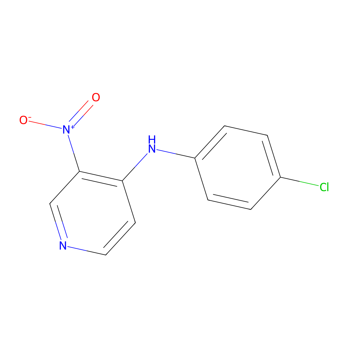 N-(4-chlorophenyl)-3-nitropyridin-4-amine molecular structure, CAS 56809-50-8