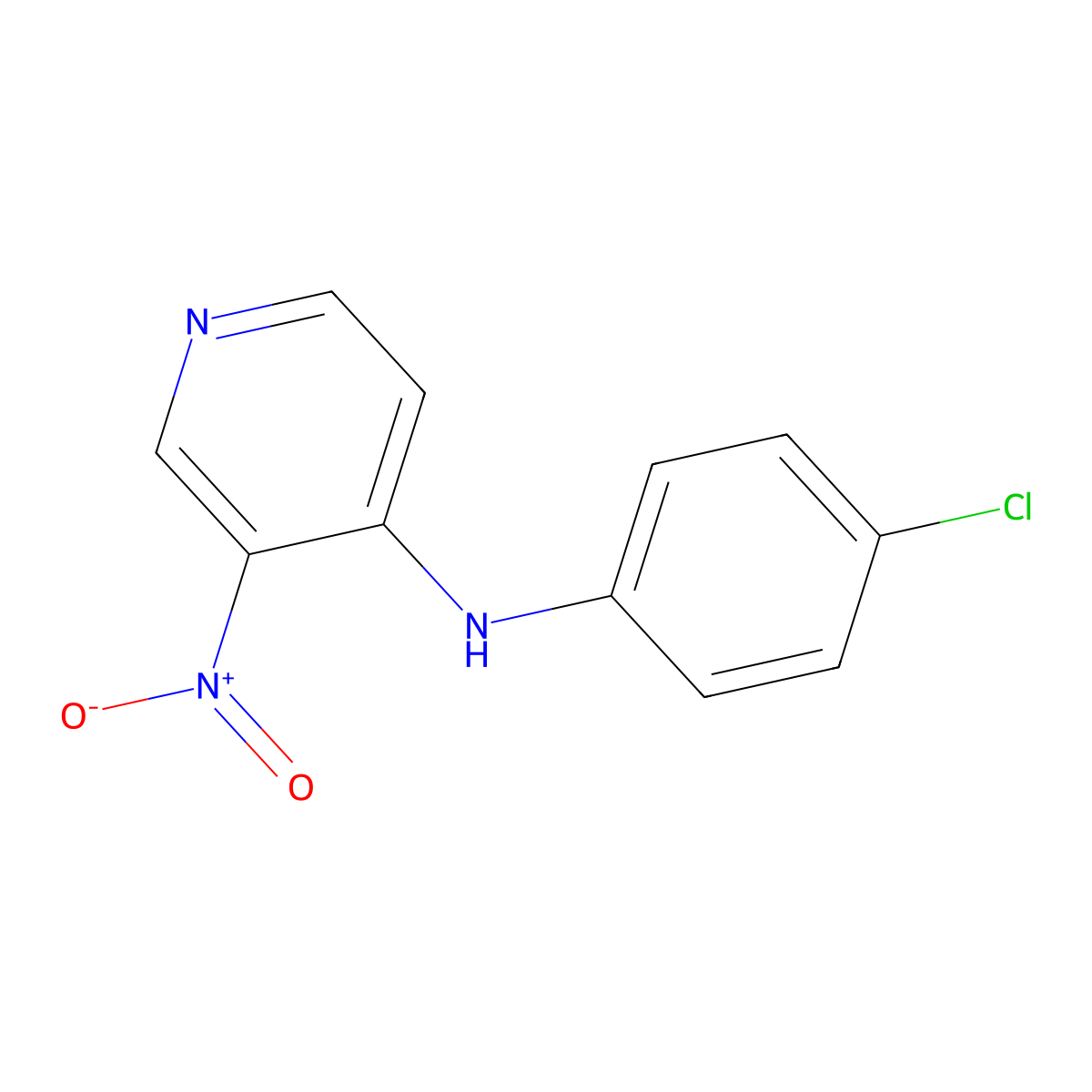 N-(4-chlorophenyl)-3-nitropyridin-4-amine molecular structure, CAS 56809-50-8