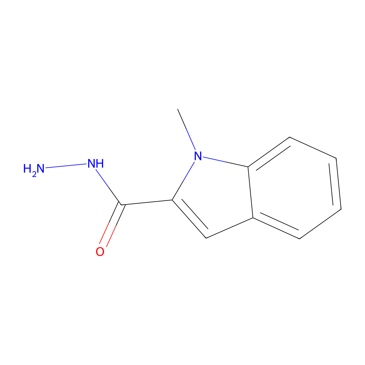 1-methyl-1H-indole-2-carbohydrazide molecular structure, CAS 56809-86-0