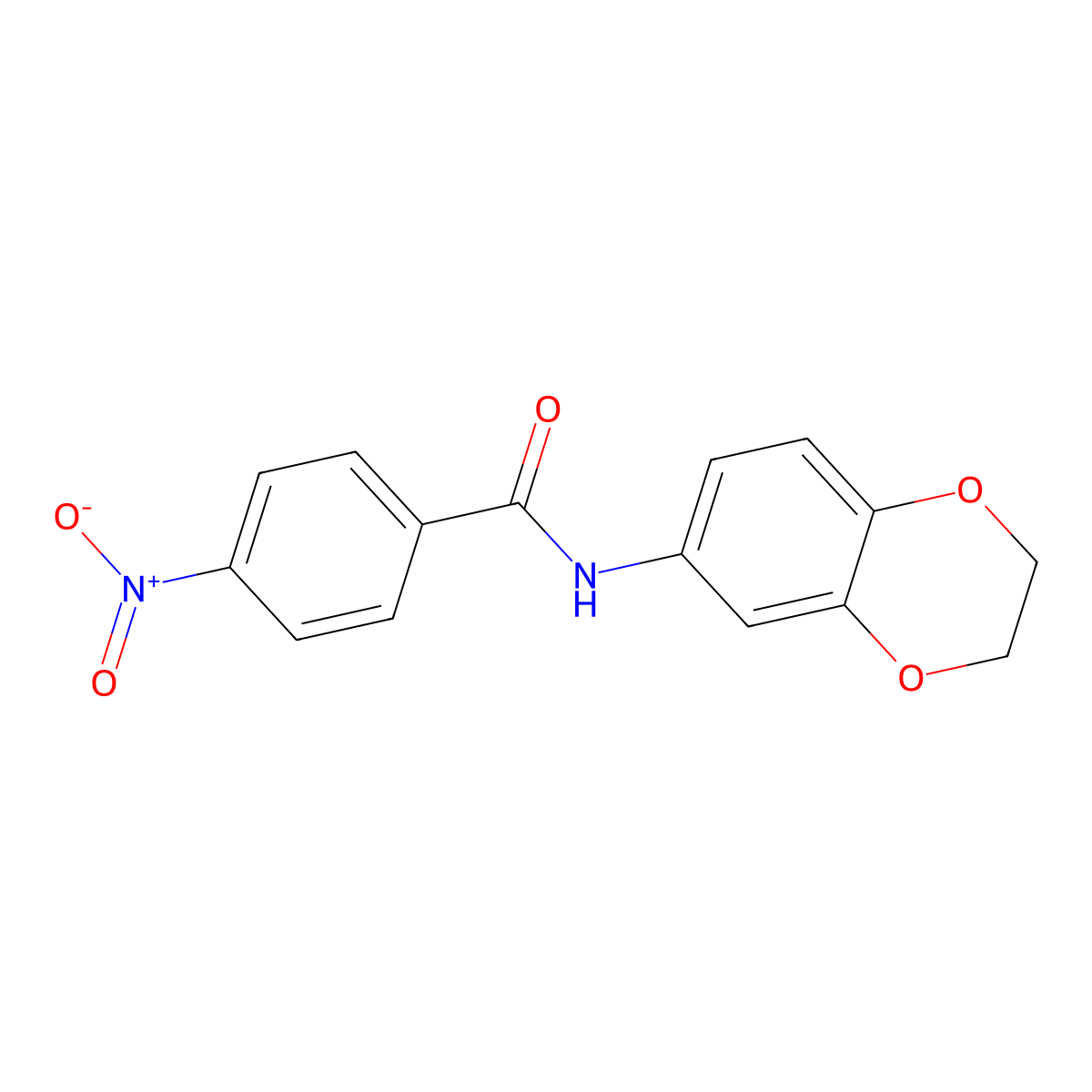 n-(2,3-Dihydro-1,4-benzodioxin-6-yl)-4-nitrobenzamide molecular structure, CAS 5681-10-7
