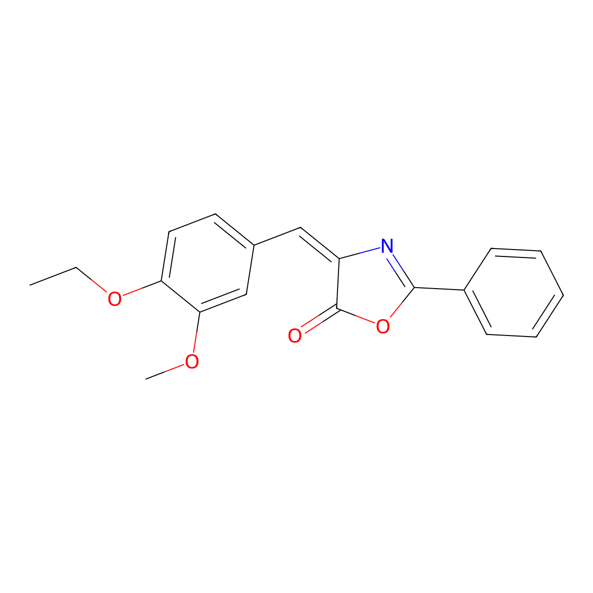 4-[(4-Ethoxy-3-methoxy-phenyl)methylidene]-2-phenyl-1,3-oxazol-5-one molecular structure, CAS 5681-17-4