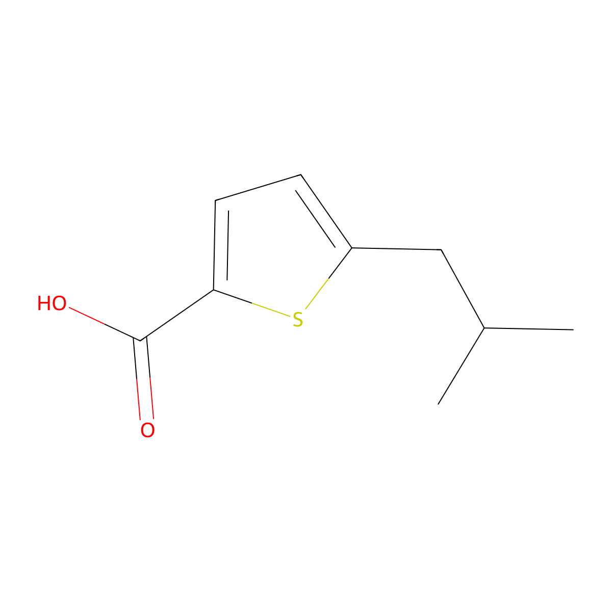 5-(2-Methylpropyl)thiophene-2-carboxylic acid molecular structure, CAS 5681-91-4