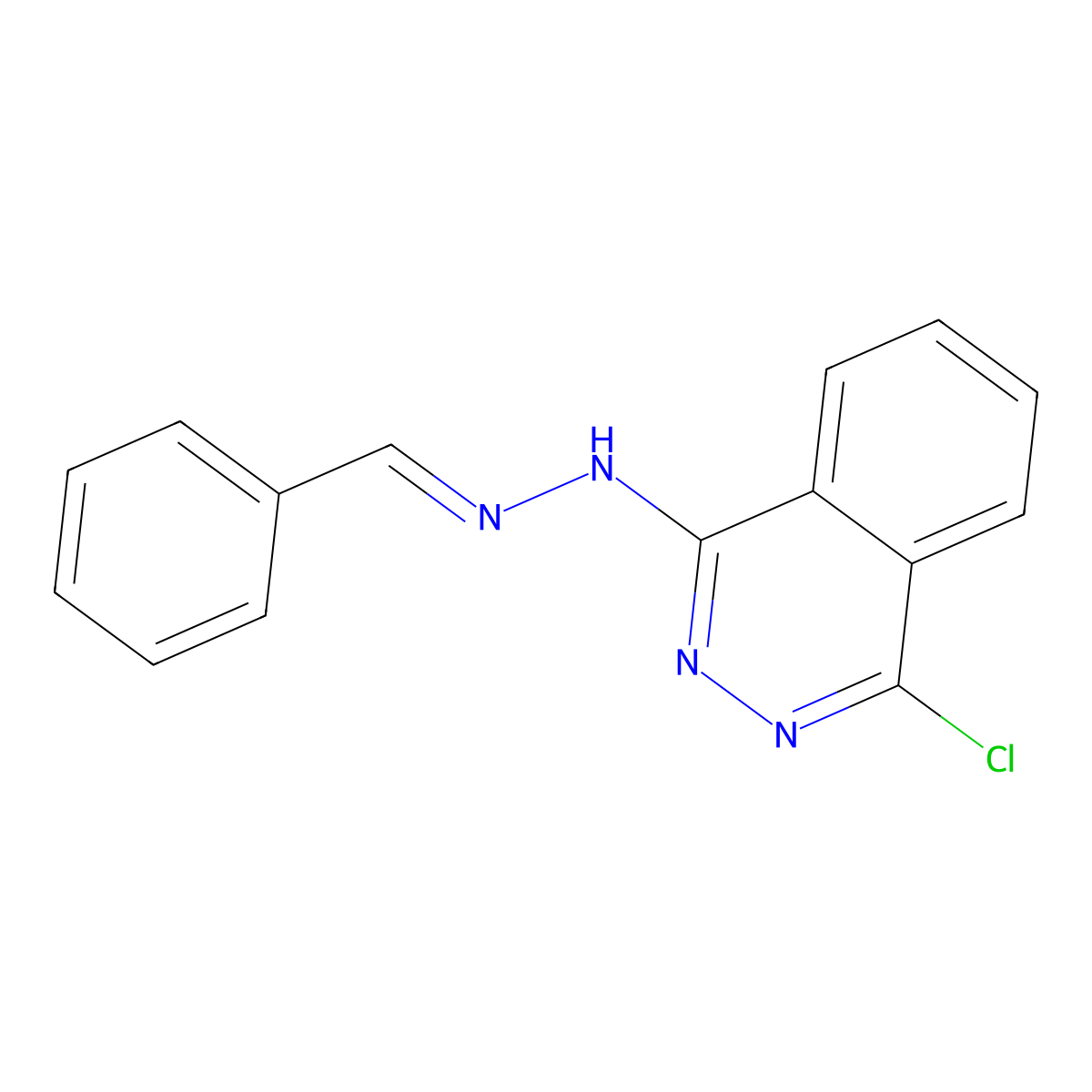 N-(Benzylideneamino)-4-chloro-phthalazin-1-amine molecular structure, CAS 56813-52-6