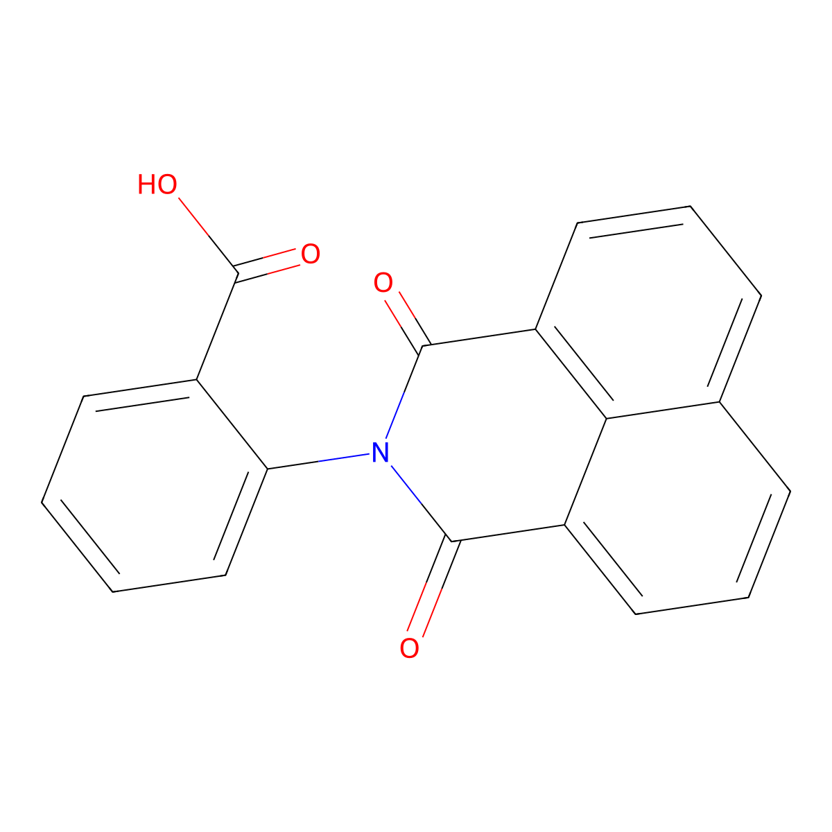 2-(1,3-Dioxo-1H,3H-benzo(DE)isoquinolin-2-YL)-benzoic acid molecular structure, CAS 56813-55-9