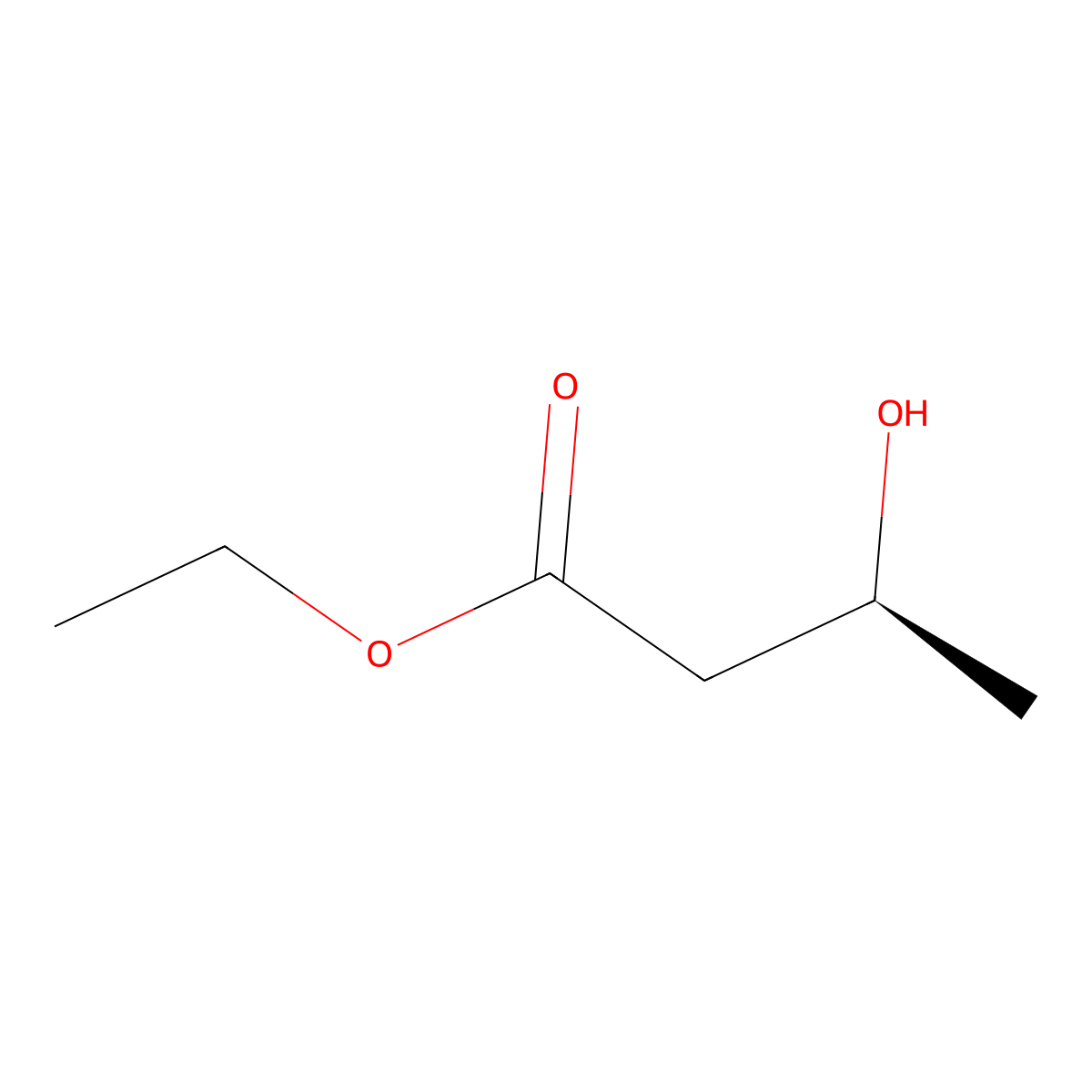 Butanoic acid, 3-hydroxy-, ethyl ester, (3S)- molecular structure, CAS 56816-01-4