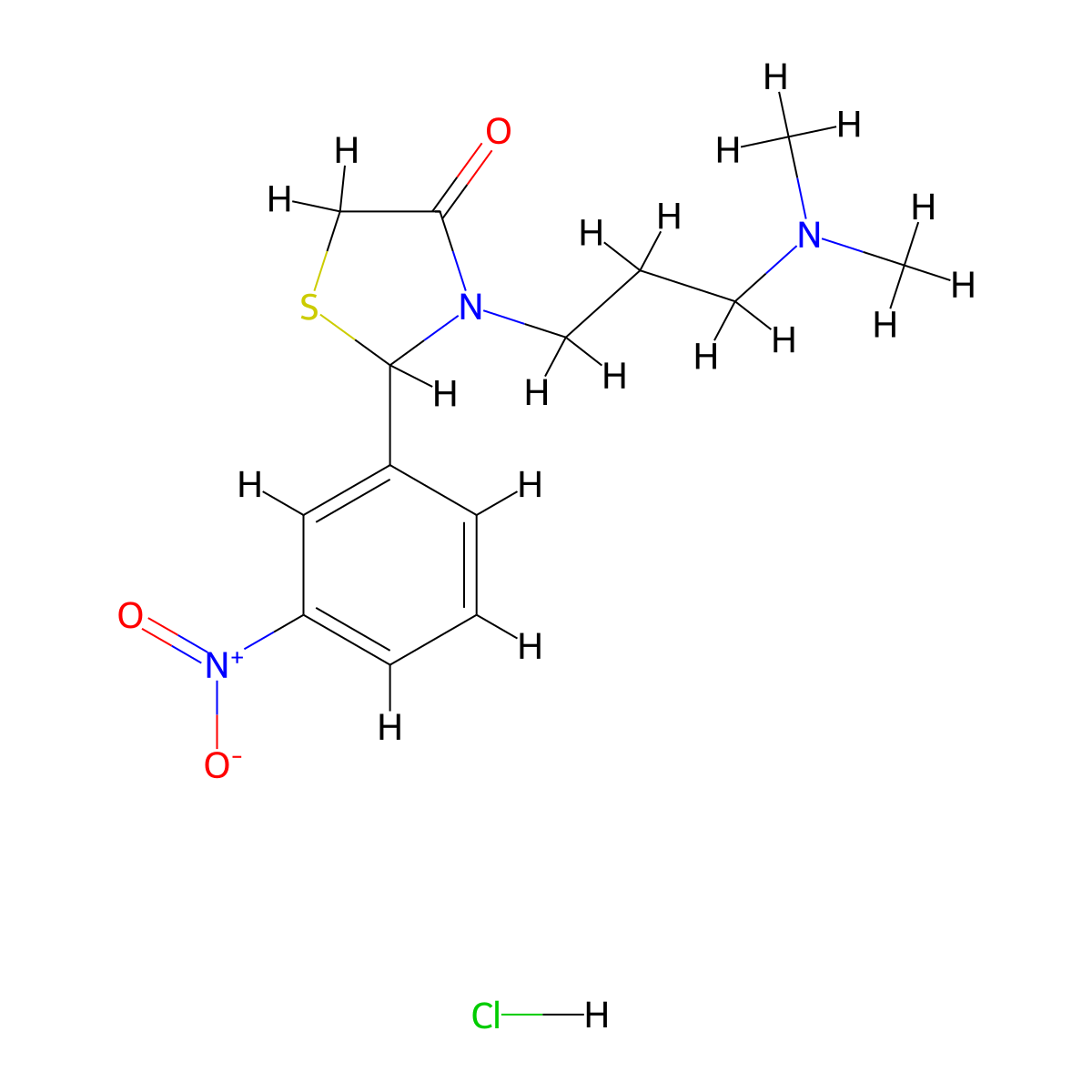 3-(3-Dimethylaminopropyl)-2-(3-nitrophenyl)thiazolidin-4-one hydrochloride molecular structure, CAS 5682-67-7