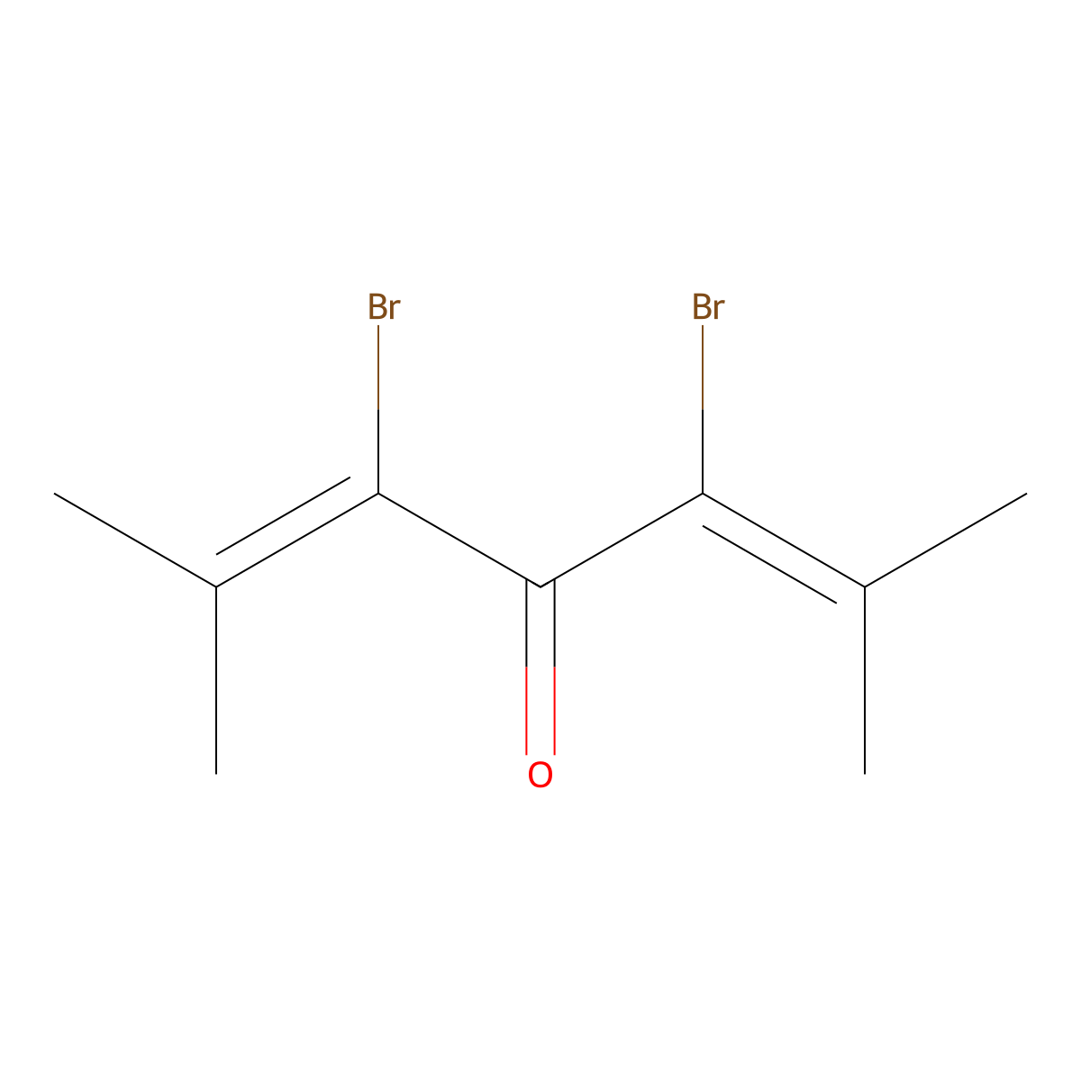 2,5-Heptadien-4-one, 3,5-dibromo-2,6-dimethyl- molecular structure, CAS 5682-79-1