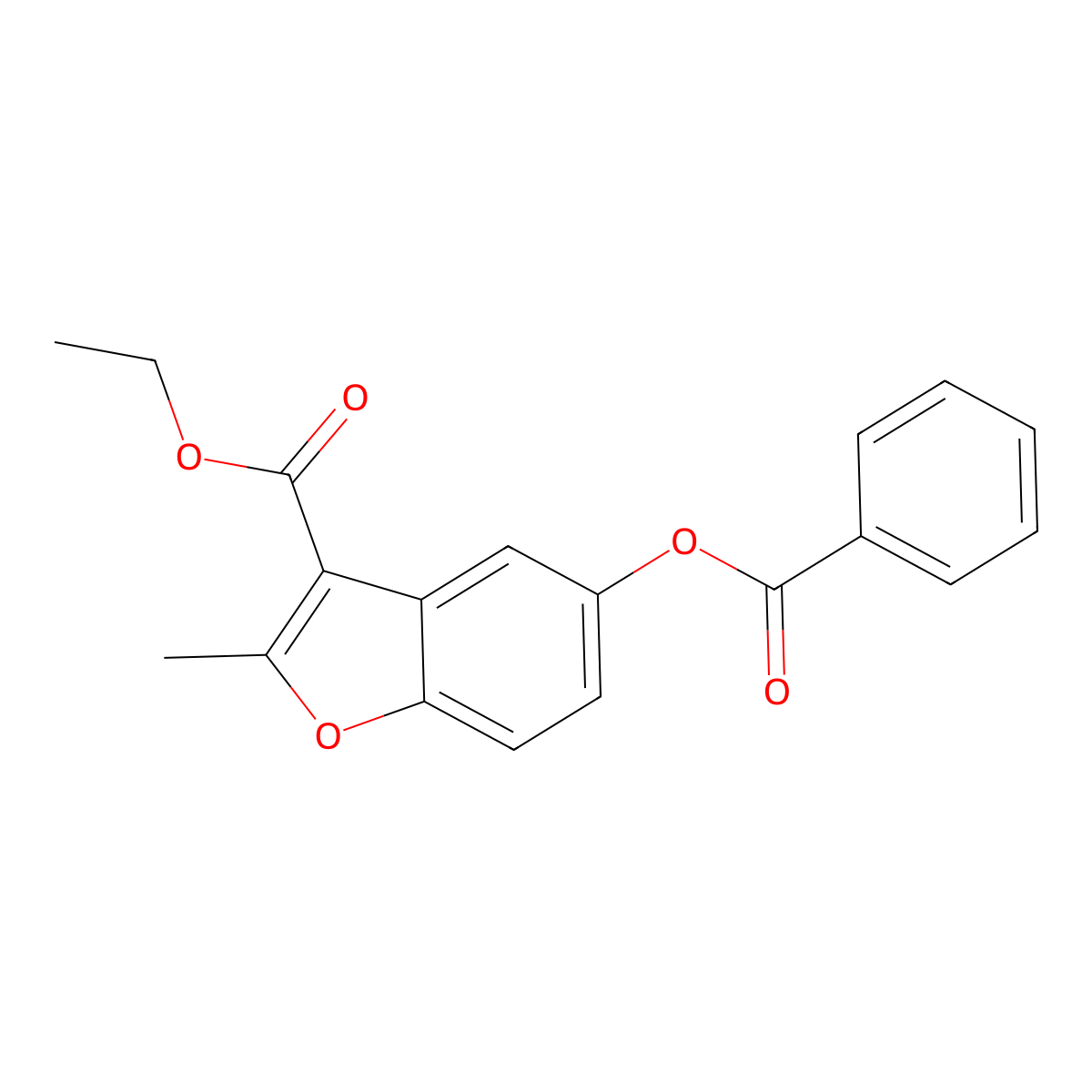 Ethyl 5-(benzoyloxy)-2-methyl-1-benzofuran-3-carboxylate molecular structure, CAS 56820-13-4