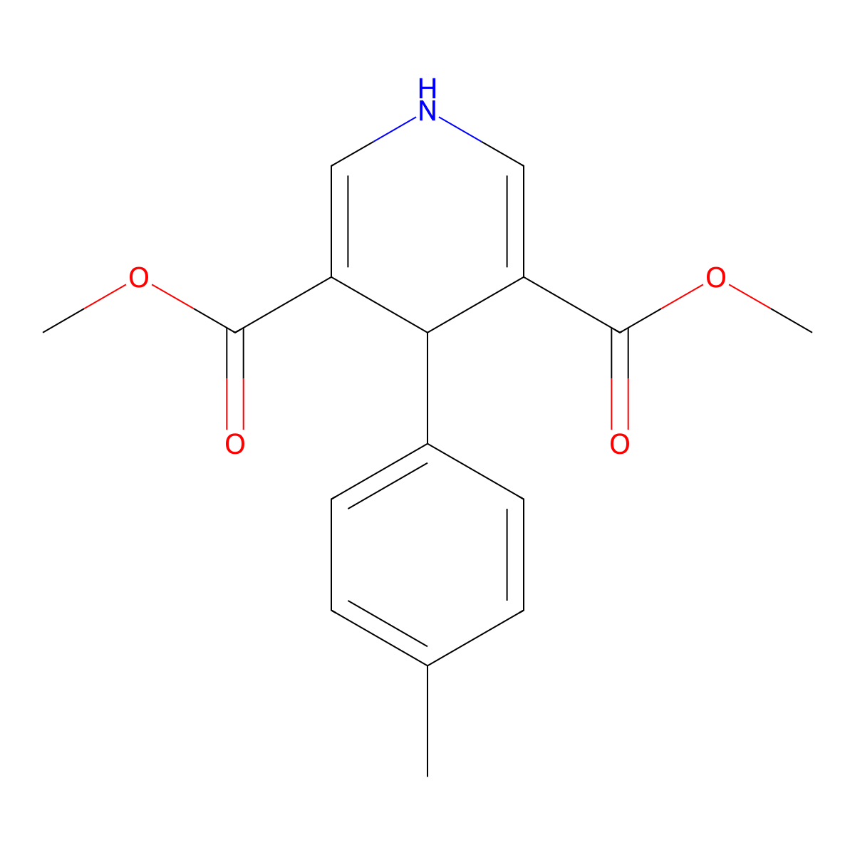 Dimethyl 4-(4-methylphenyl)-1,4-dihydropyridine-3,5-dicarboxylate molecular structure, CAS 56820-25-8