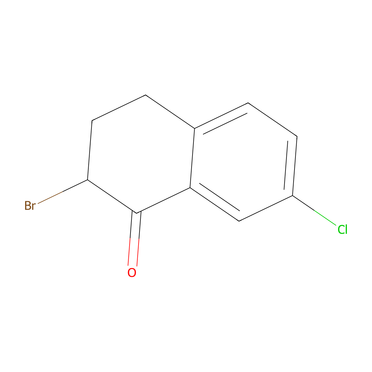 2-Bromo-7-chloro-3,4-dihydronaphthalen-1(2H)-one molecular structure, CAS 56820-57-6