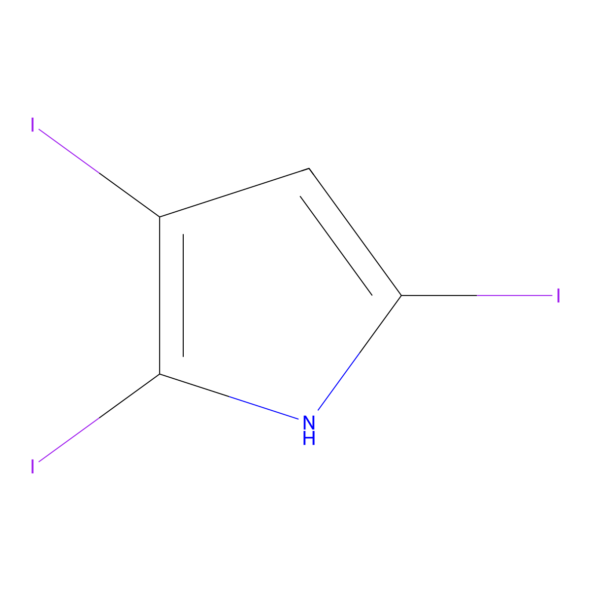 2,3,5-triiodo-1H-pyrrole molecular structure, CAS 56821-78-4