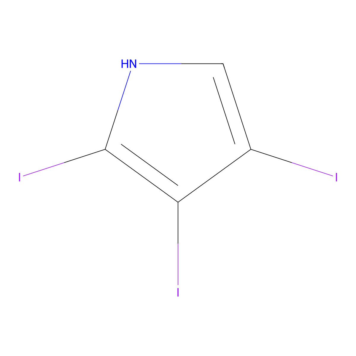 2,3,4-triiodo-1H-pyrrole molecular structure, CAS 56821-80-8