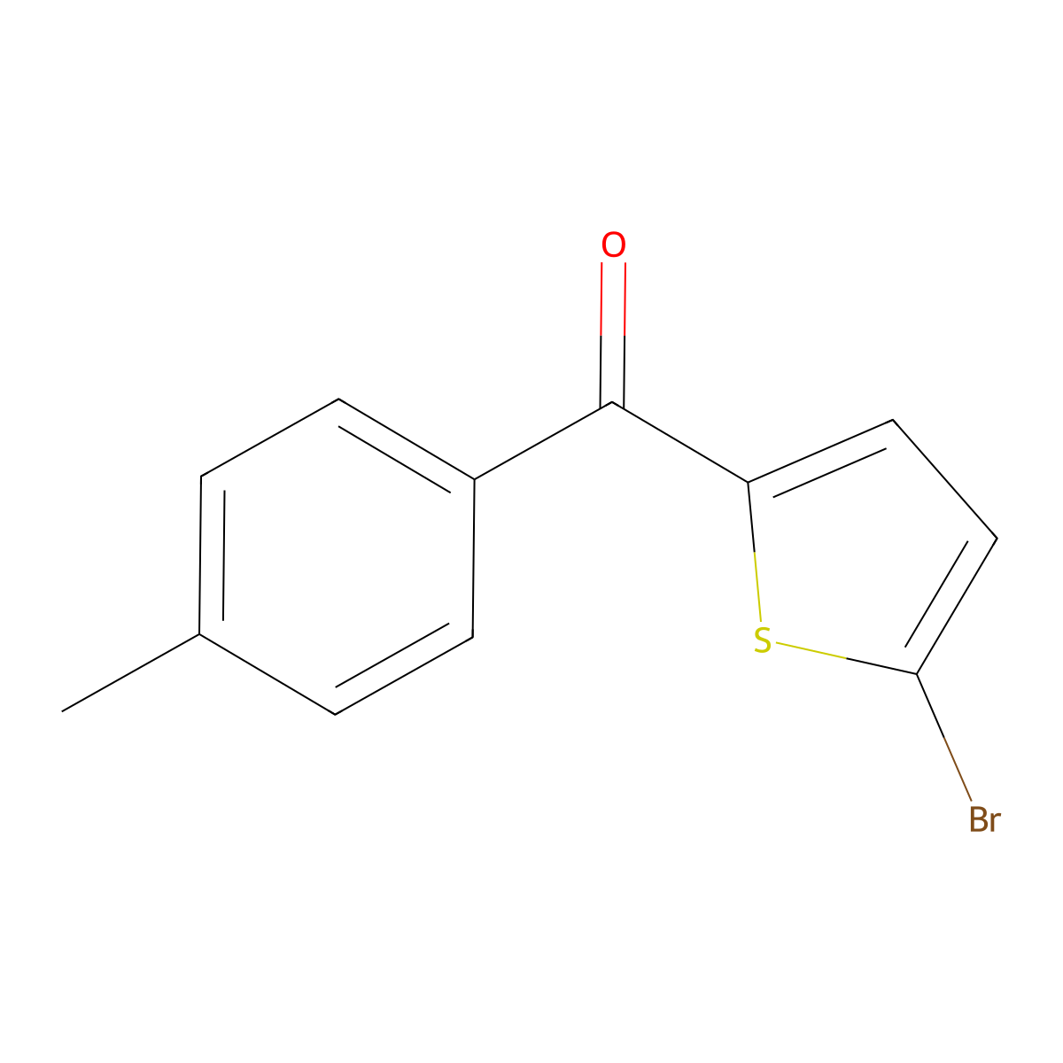 (5-Bromo-2-thienyl)(4-methylphenyl)methanone molecular structure, CAS 56824-70-5