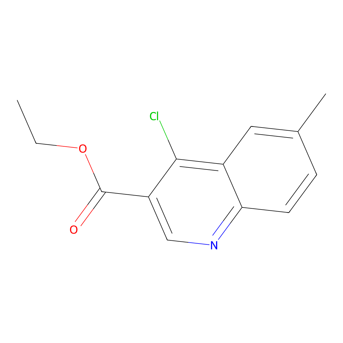 Ethyl 4-chloro-6-methylquinoline-3-carboxylate molecular structure, CAS 56824-87-4