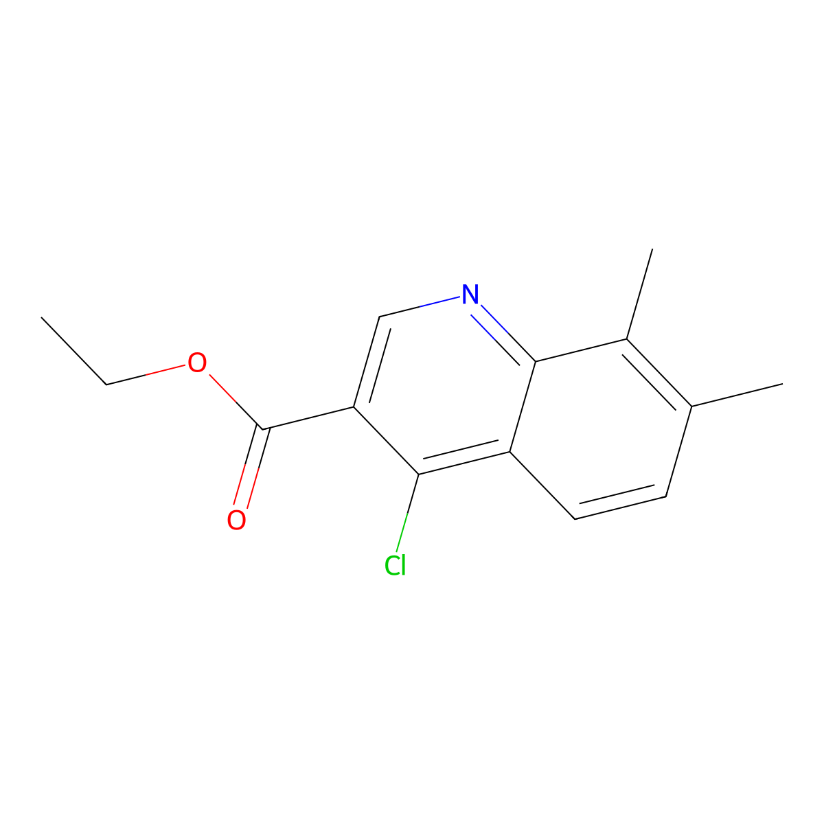Ethyl 4-chloro-7,8-dimethylquinoline-3-carboxylate molecular structure, CAS 56824-88-5