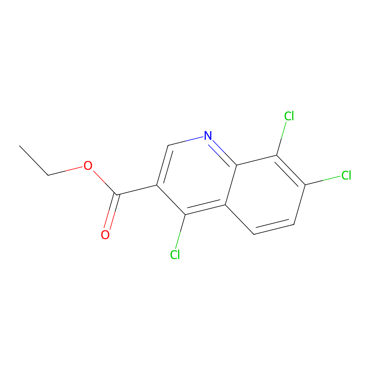 Ethyl 4,7,8-trichloroquinoline-3-carboxylate molecular structure, CAS 56824-89-6