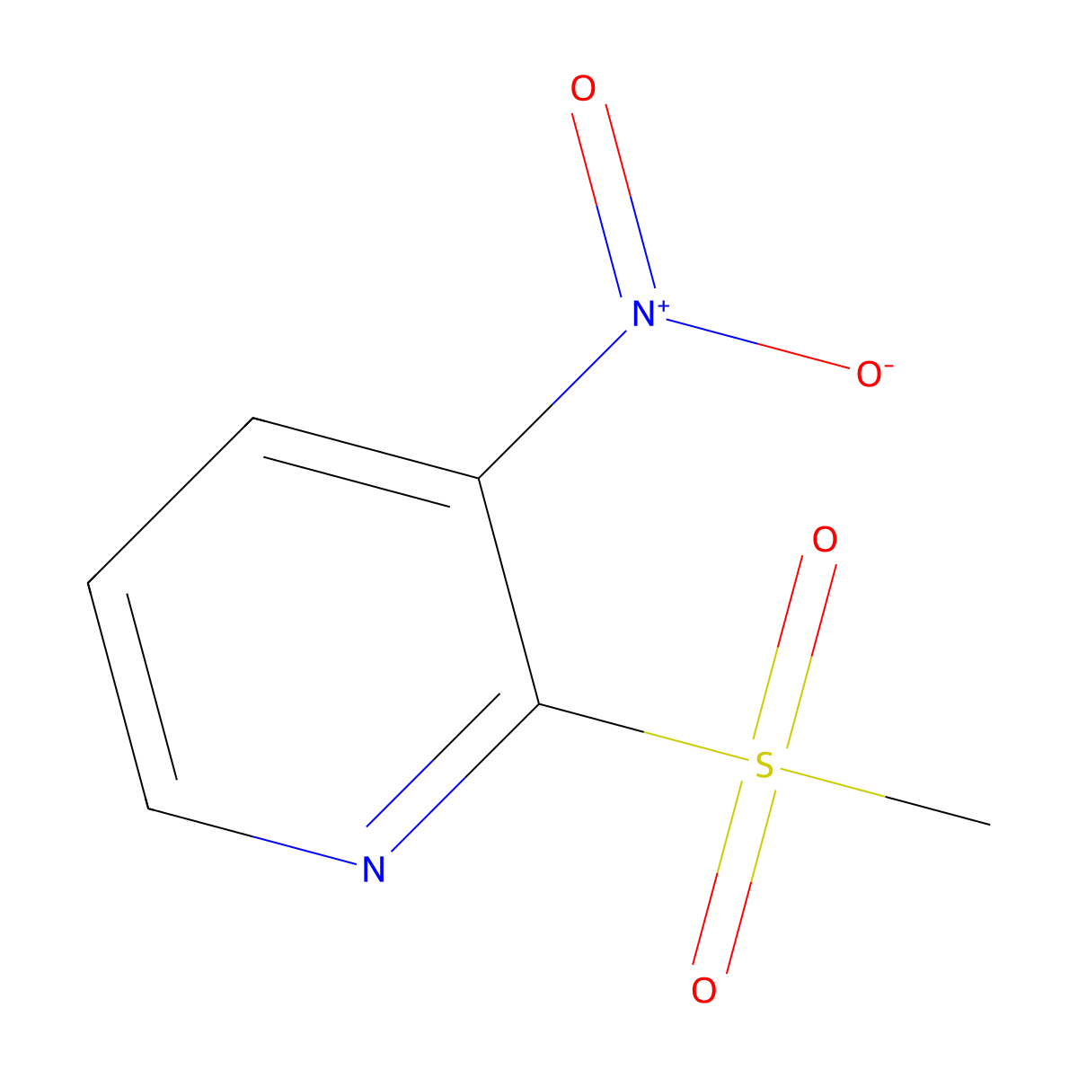 2-(Methylsulfonyl)-3-nitropyridine molecular structure, CAS 56825-29-7