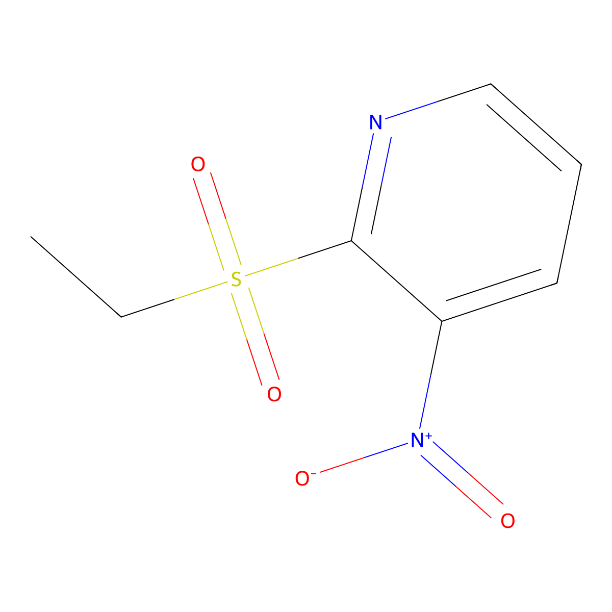 2-(Ethanesulfonyl)-3-nitropyridine molecular structure, CAS 56825-33-3