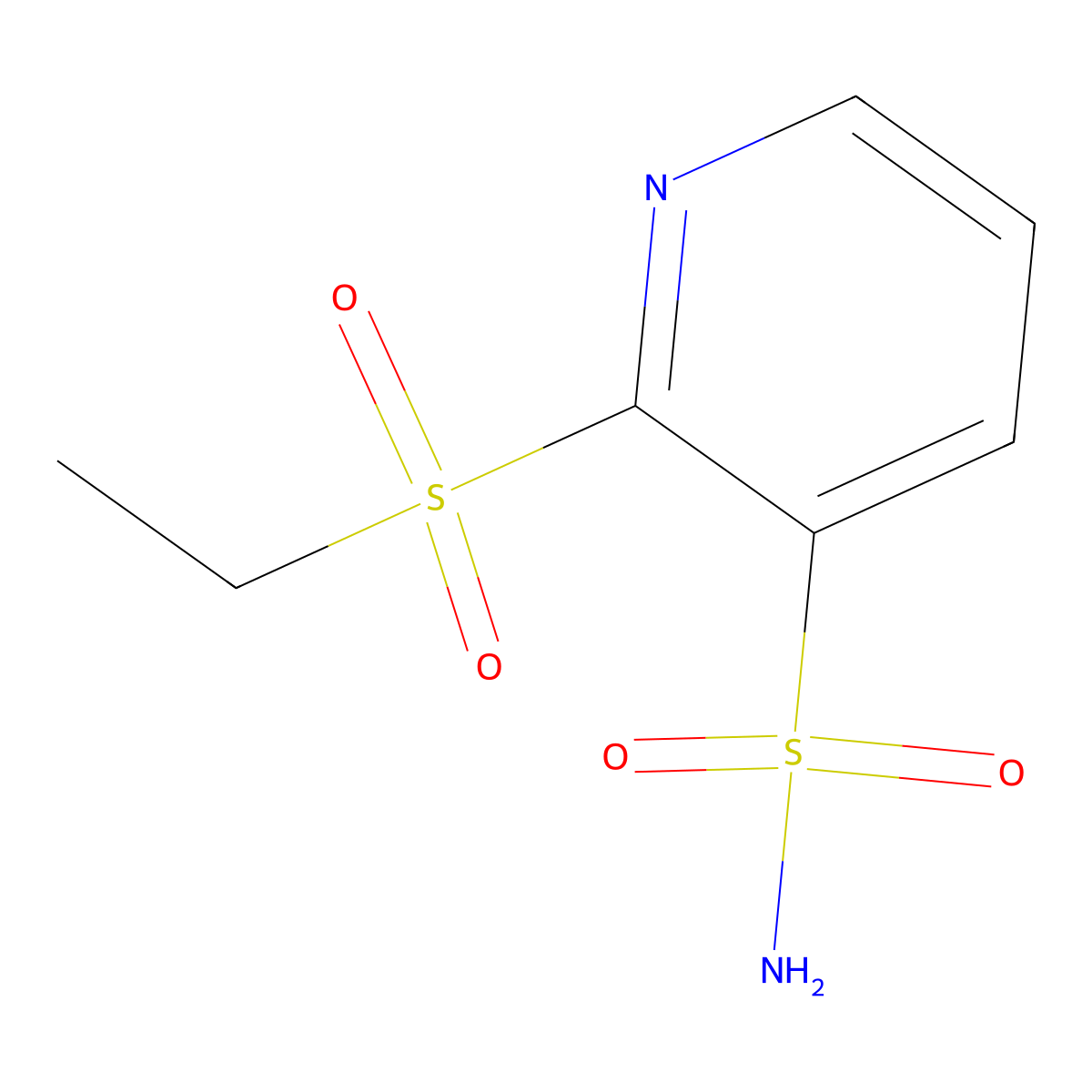 2-(Ethylsulfonyl)-3-pyridinesulfonamide molecular structure, CAS 56825-37-7