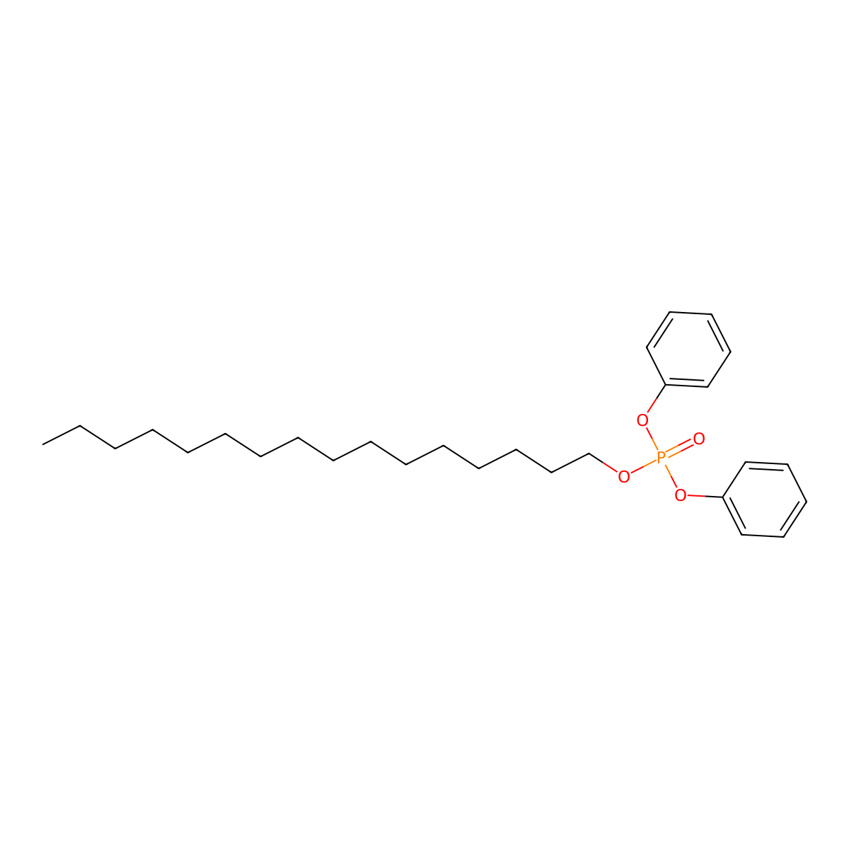 Phosphoric acid, hexadecyl diphenyl ester molecular structure, CAS 56827-92-0