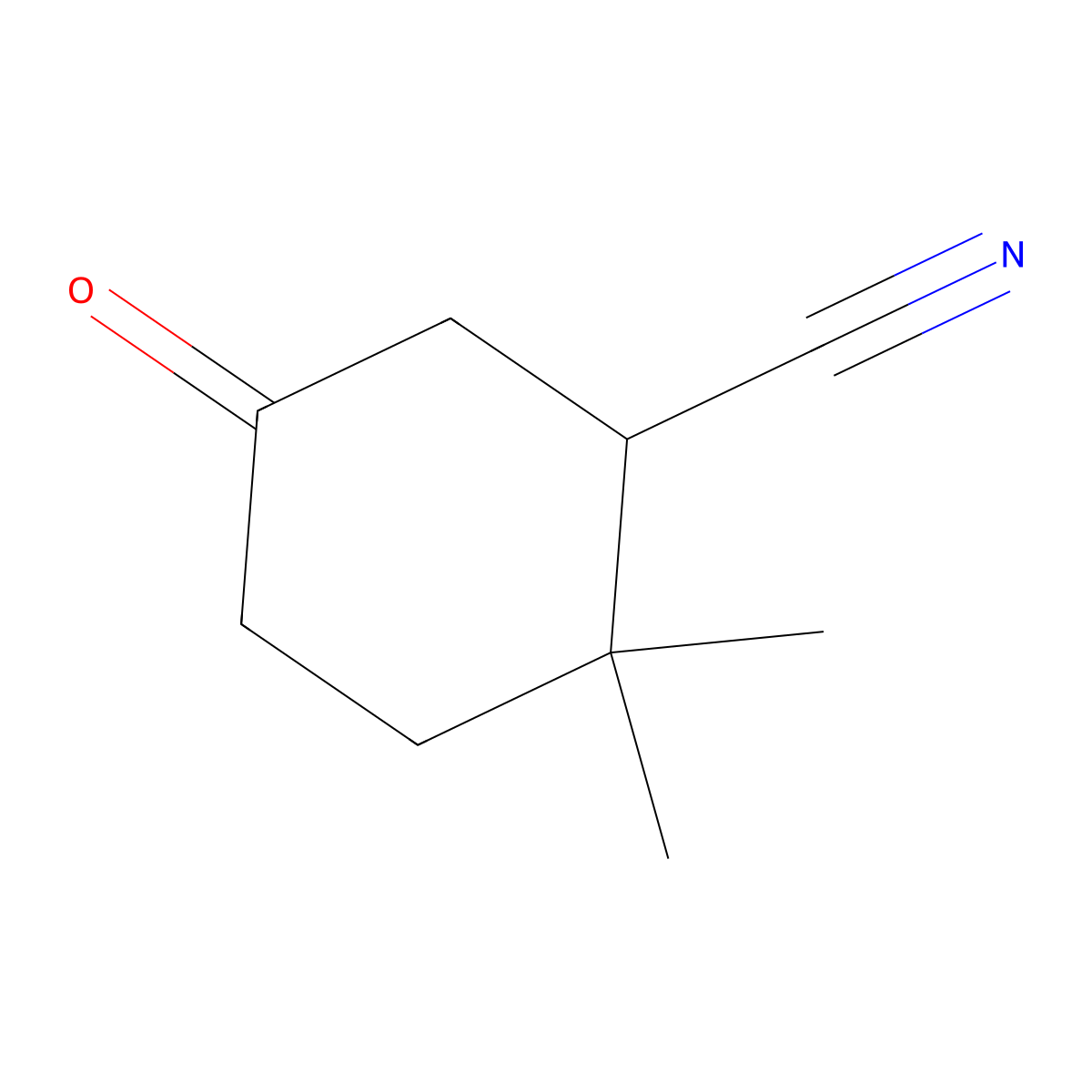 2,2-Dimethyl-5-oxocyclohexane-1-carbonitrile molecular structure, CAS 56830-41-2