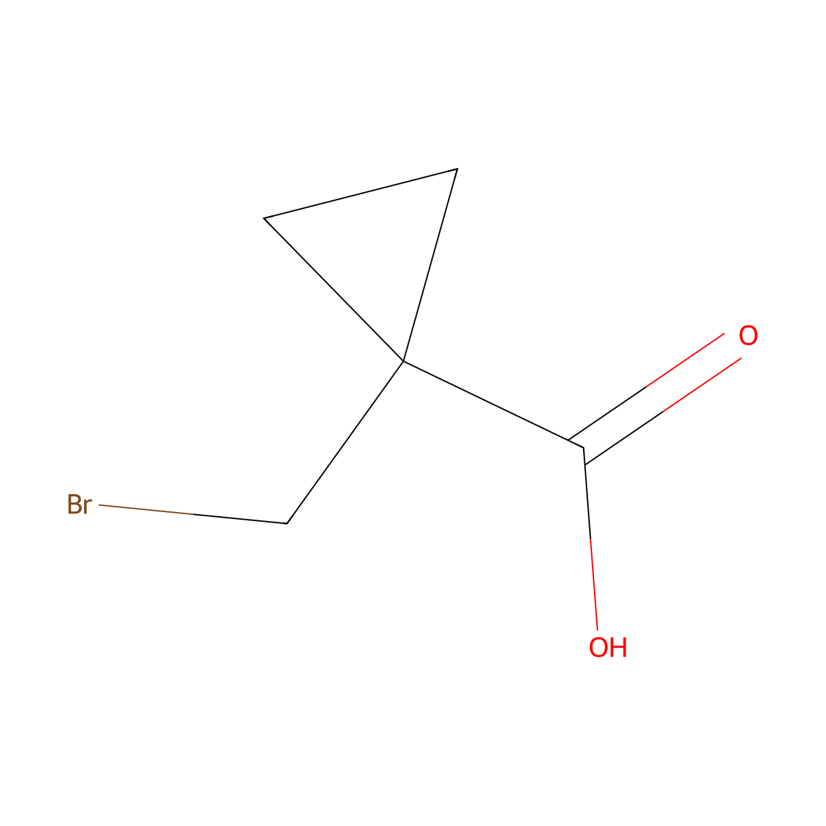 1-(Bromomethyl)cyclopropanecarboxylic acid molecular structure, CAS 56834-40-3