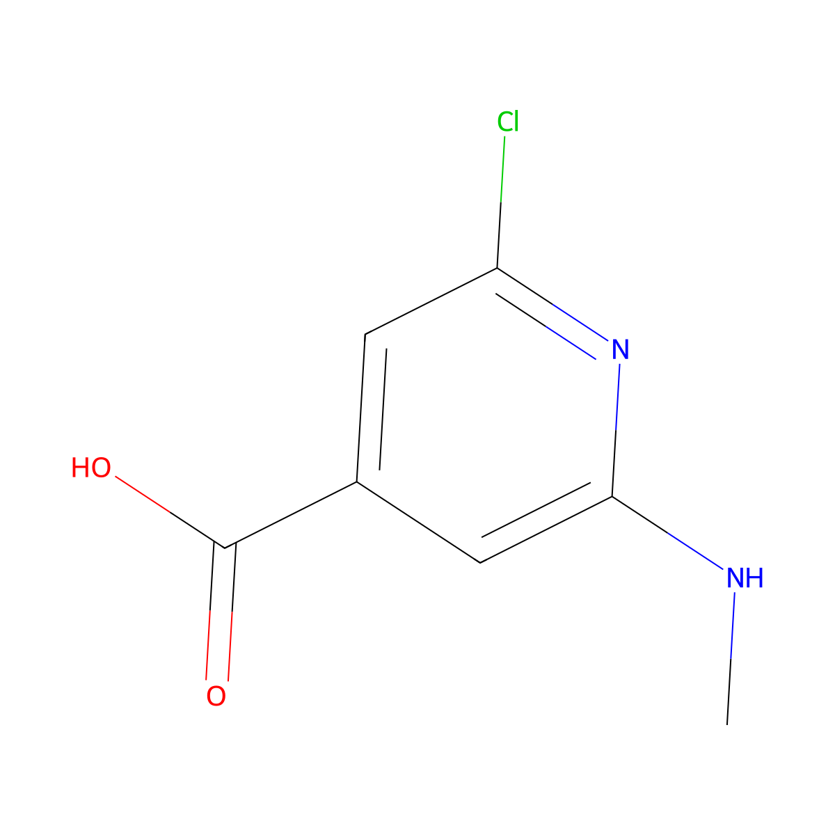2-Chloro-6-(methylamino)pyridine-4-carboxylic acid molecular structure, CAS 56835-92-8