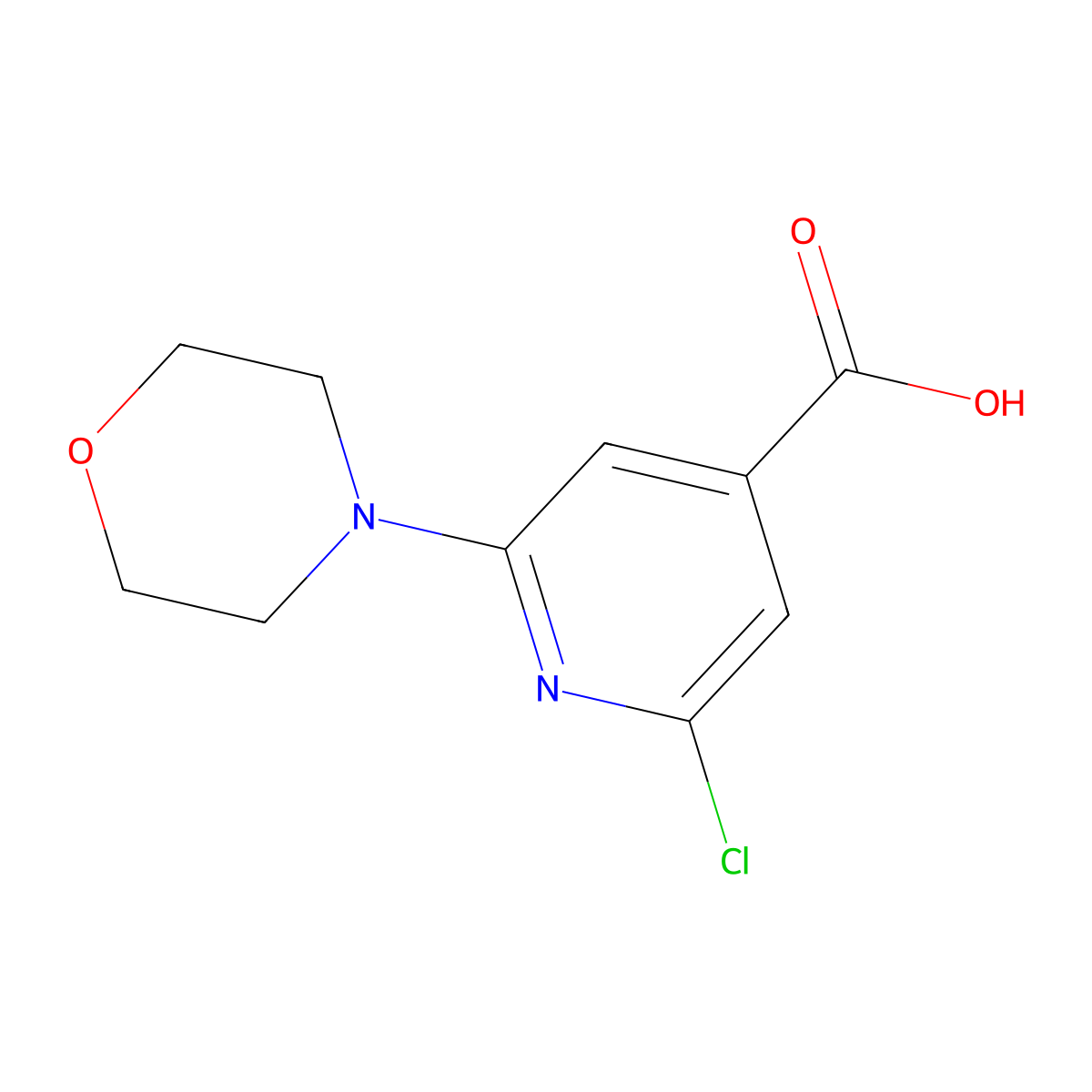 2-Chloro-6-(morpholin-4-yl)pyridine-4-carboxylic acid molecular structure, CAS 56835-97-3