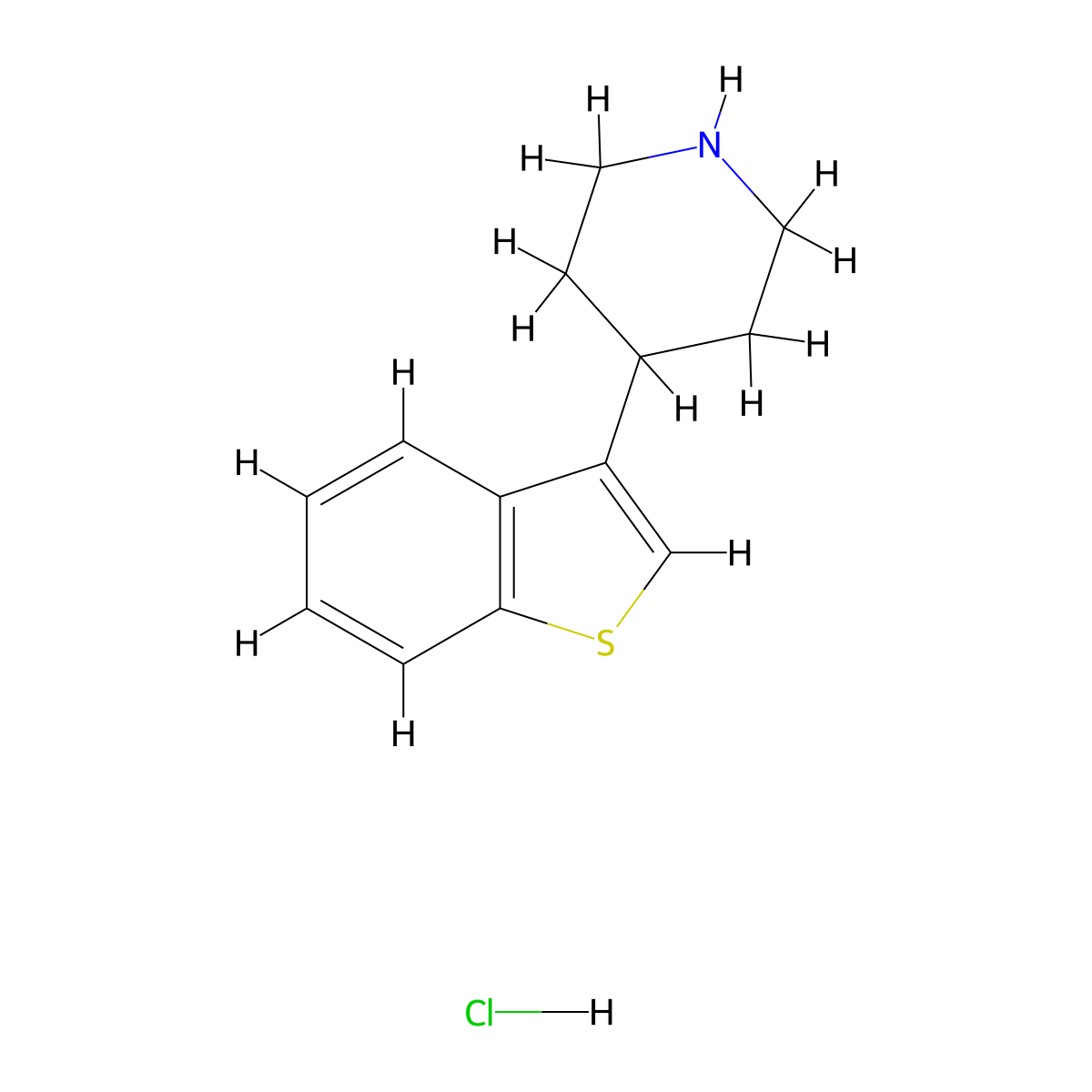 4-(Benzo[b]thiophen-3-yl)piperidine hydrochloride molecular structure, CAS 56839-06-6