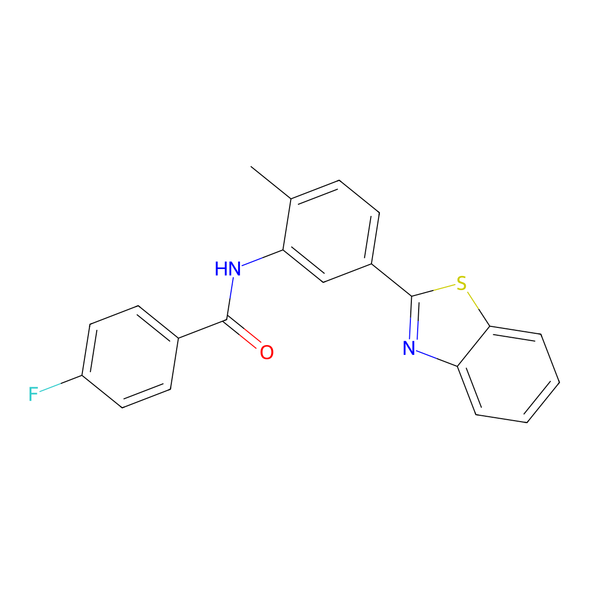N-[5-(1,3-benzothiazol-2-yl)-2-methylphenyl]-4-fluorobenzamide molecular structure, CAS 5684-92-4