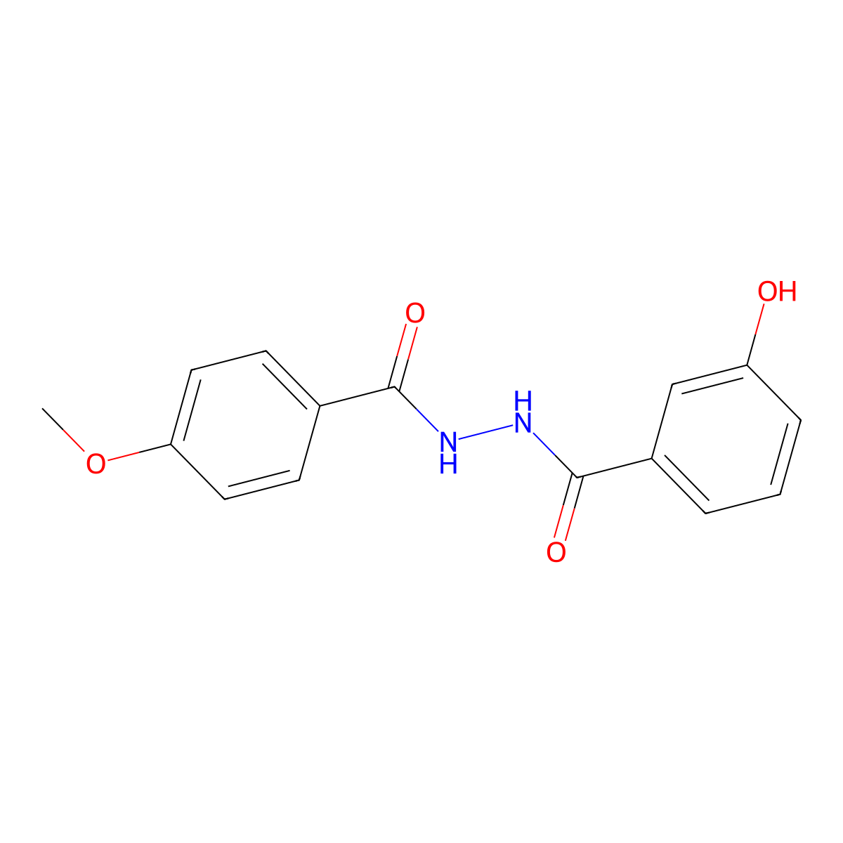 3-hydroxy-N'-(4-methoxybenzoyl)benzohydrazide molecular structure, CAS 5684-95-7
